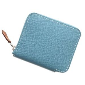 Hermes Azap Compact Epson Coin Case Blue Jean